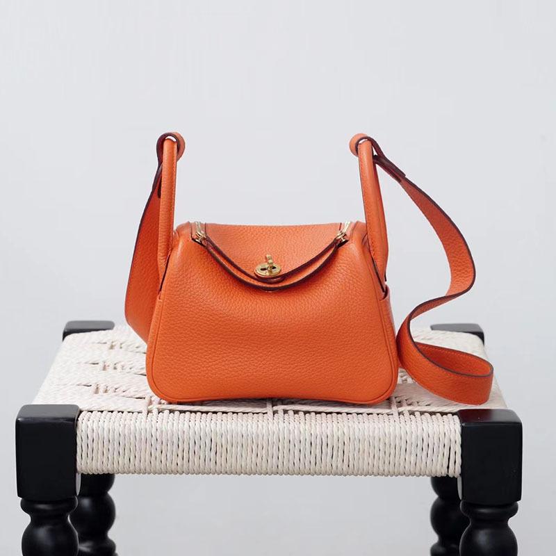 High End Mini Lindi 19 Handmade Wax Thread TC Top Layer Cowhide Fashionable And Versatile Commuting Carrying Crossbody Bag