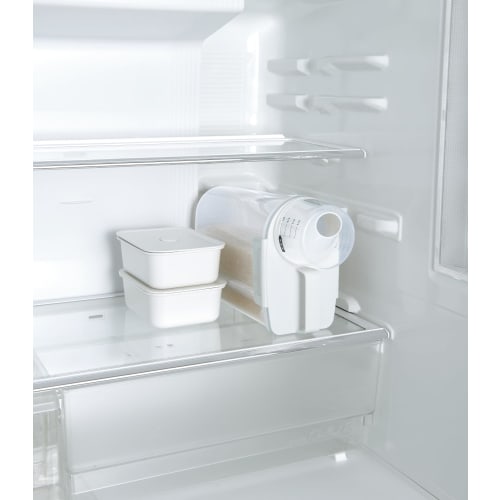 Airtight Rice Container, Refrigerator Storage, Maintains Freshness, 2kg Capacity, White, Tightly Sealed, Vertical and Horizontal Storage (Gasket Inclu