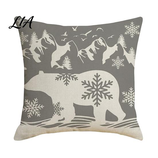 Christmas Cushion Covers for Sofa Snowflake Cover, Holiday Throw Pillow Case, 18x18 Easy Change Inch Decorative Cover Farmhouse Home Winter