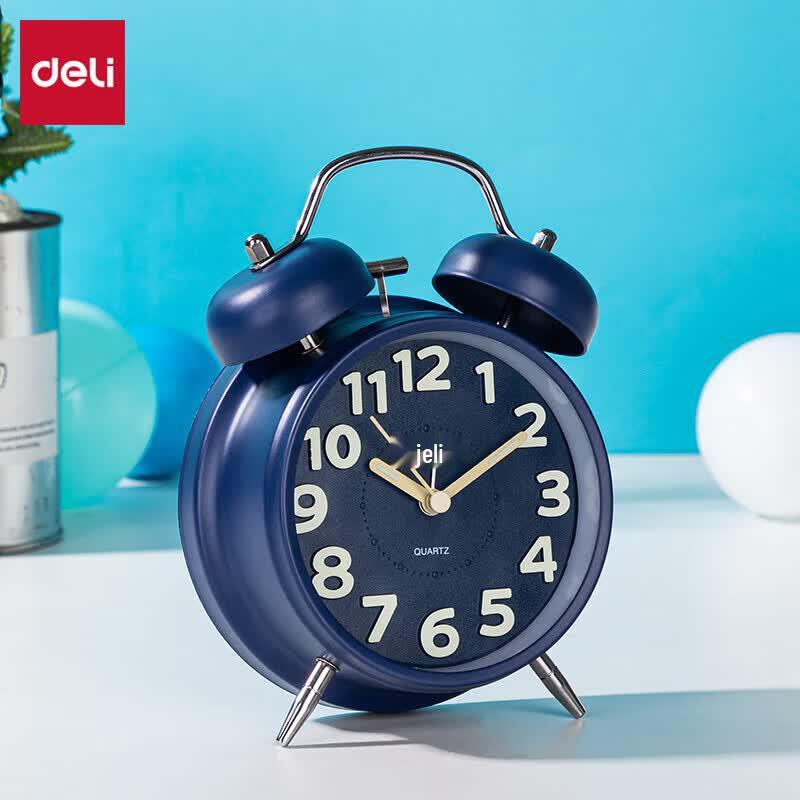 Deli Pure Color Large Font Kids Alarm Clock