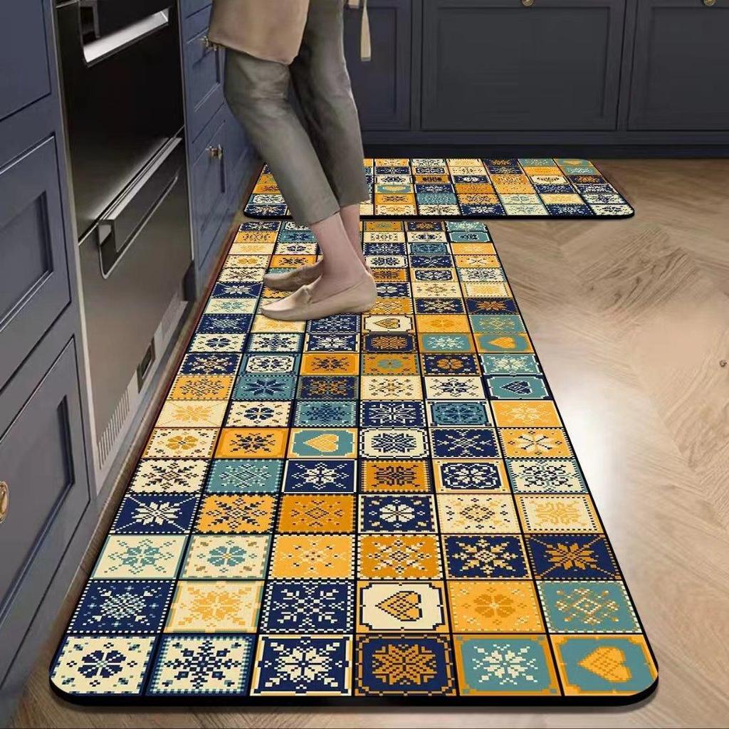 Elegante Alfombra de Cocina con Patrón Hexagonal - Antideslizante, Ultra Absorbente, Alfombra de Piso de Secado Rápido para Baño, Alfombra de Piso para Baño