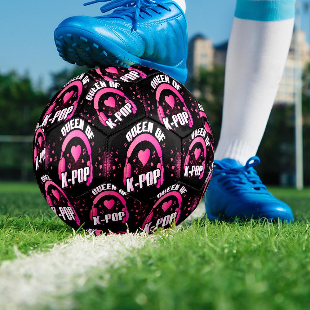 1pc Queen Kpop Size 5 Soccer Ball Professional Match Training Football Indoor &Outdoor Sports Ball Lightweight Durable c6564