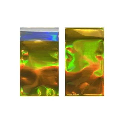 

100 шт. Кольоровий лазерний самоклеючий мішок. Ілюзорні самоклеючі герметичні пакети. Потовщена міцна маленька подарункова упаковка для зберігання F 7.5x10+3cm