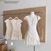 French Retro Lace Embroidered Summer Dress - Women's Slimming Waist-Cinched Two-Piece Style