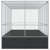 vidaXL Voliere mit Erweiterung Silber 418 x 207 x 212 cm Stahl