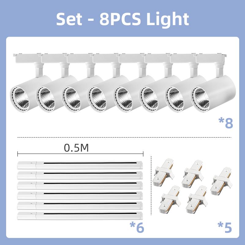 LED Track Light Set COB Track Lamp Rail Lighting for 20/30/40W Home Spotlight Indoor Clothing Shop Store Bedroom Lamp Fixture