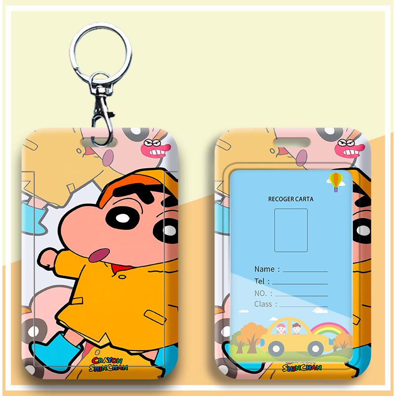 Crayon Shin-chan Cartoon Student Lanyard ID Badge Holder for Campus Use