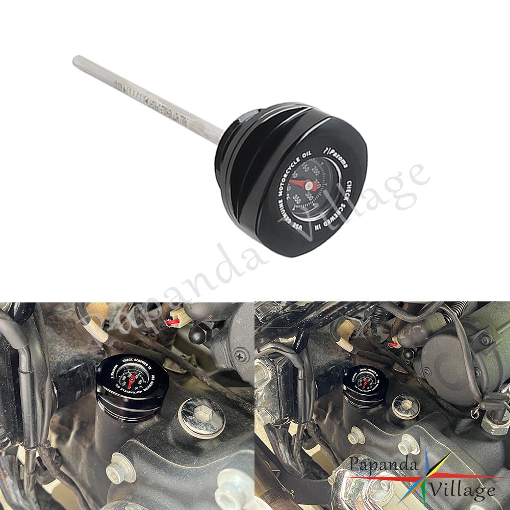Oil Dipstick w/ Temperature Gauge Aluminum Motorcycle Accessories Engine Oil Gauge For Harley Touring FLHX FLTRX FLHXSE FLTRXSE
