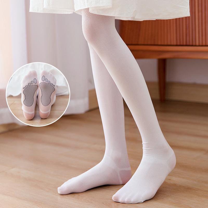 Non-Slip Children's Ballet Dance Socks - Thin 80D Anti-Sprain Tights for Spring and Summer
