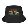 Unisex Women Kawaii Bucket Hat Just Because Im Awake Funny Quote  Accessories Bob Hat For Picnic Headwear Lightweight