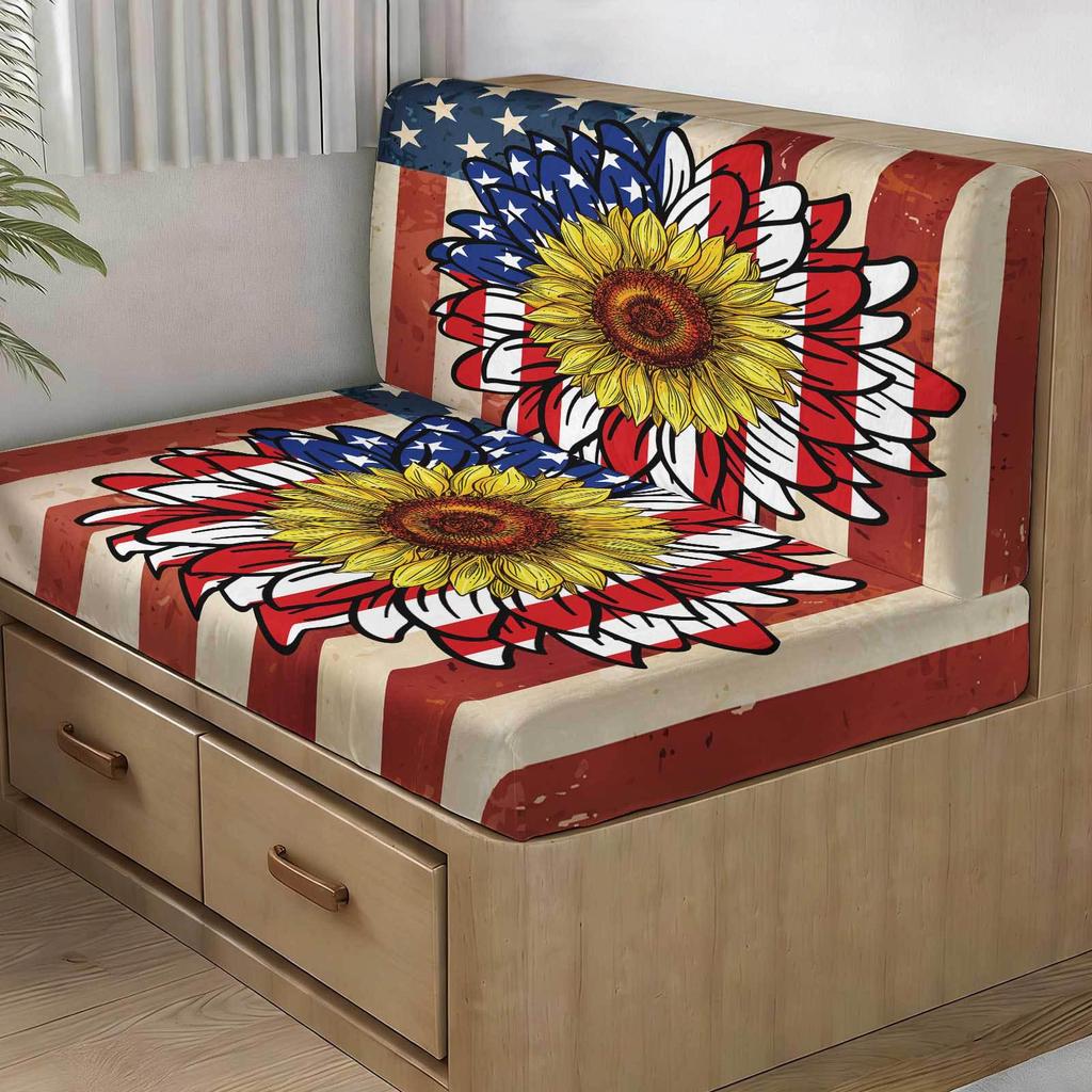 RV Camper Elastic Sofa Cover with Anti-Slip & Anti-Shedding Tie Rope