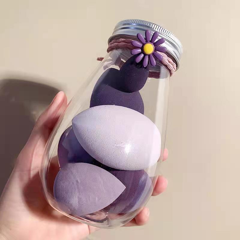 Sada 6 kusů houbiček na make-up Blender v lahvičce Bez latexu Pro suché i mokré použití Tvar kapky nebo tykve Podkladová báze Kosmetický make-up Blender