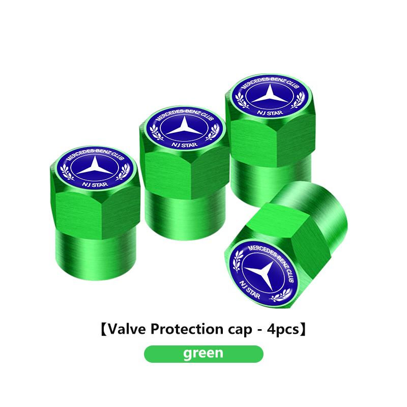 Car Sticker 4pcs Car Wheel Tire Valve Tyre Caps Universal Auto Accessories For Mercedes Benz CLK GLC W212 C200 C300 W203 W204 W2