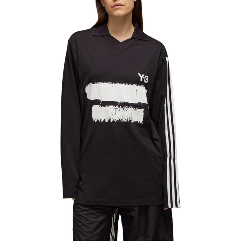 Y-3 graphic-logo long-sleeves polo shirt JN4876