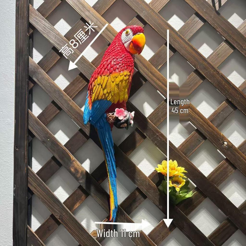 Creative Resin Macaw Cockatoo Small Bird Wall Hanging Ornament