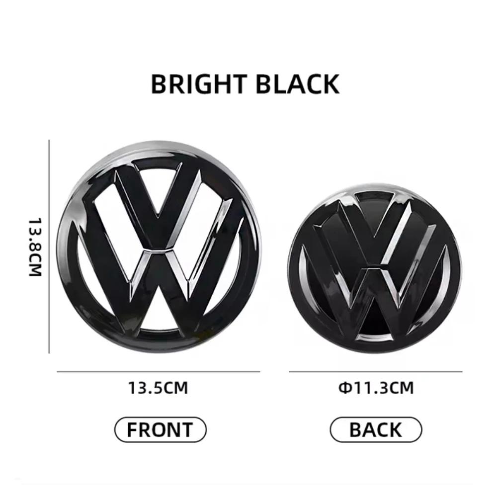

For VOLKSWAGEN Volkswagen Front Grille Emblem 137MM car Rear Trunk Lid Badge 115MM Black Auto logo For VW Golf 7 mk7 2014-2017 a Golf 7 2014-2017