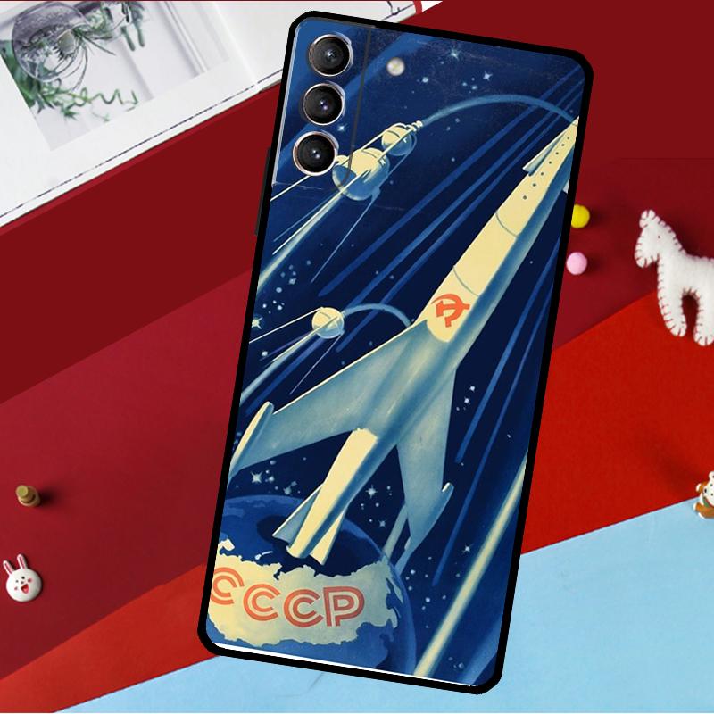 CCCP Soviet Space Propaganda Art Funda For Samsung Galaxy S26 Ultra S24 S22 S23 S25 Plus S20 S21 FE S9 S10 S25 FE Phone Case