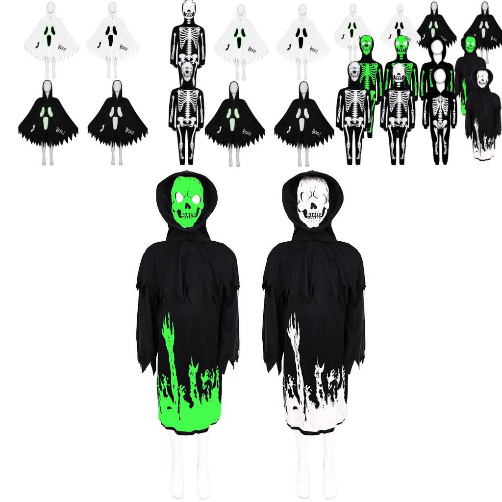 Skull Cosplay Costume With Glowinthedark Effect For Halloween And Cosplay Events