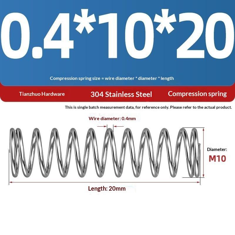 Spring Steel Pressure Return Spring Assortment 0.3/0.4mm Wire Dia 5-20mm Length for Hobbyist Craft Making Projects