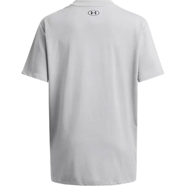 Under Armour Dámské tričko Project Rock Campus s kulatým výstřihem, potiskem, krátkým rukávem a spuštěnými rameny, Moderní šedá 1386433-011