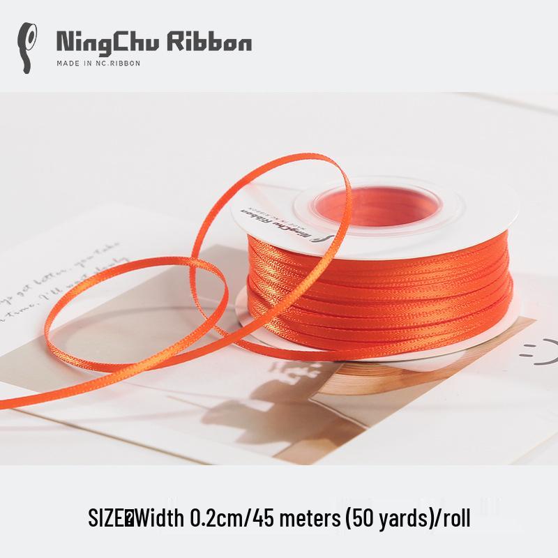 2mm Double-Sided Satin Ribbon Bookmark for Wedding Bows and Gift Wrapping