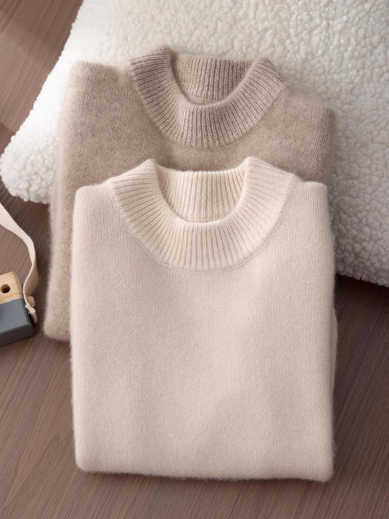 Autumn/Winter Boys' Cashmere Half-High Collar Pullover Sweater - Korean Style Knitwear for Children