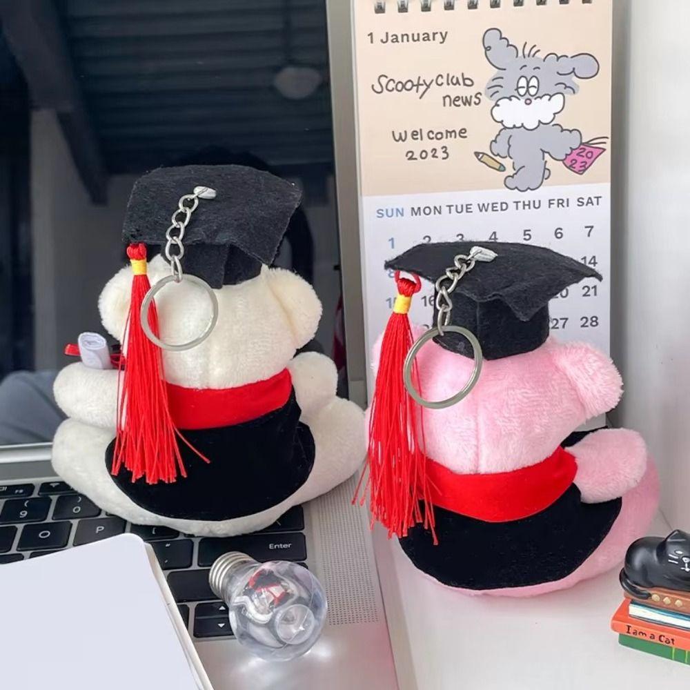 Graduation Ceremony Doctor Bear Dolls Soft Stuffed Animal Pendant  Graduate Gifts