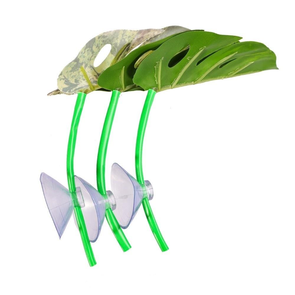 1/4PCS Green Leaf Betta Fish Rest Aquarium-Safe Simulated Lotus Artificial Leaf Suction Cup Fighting Perch Floating Bed