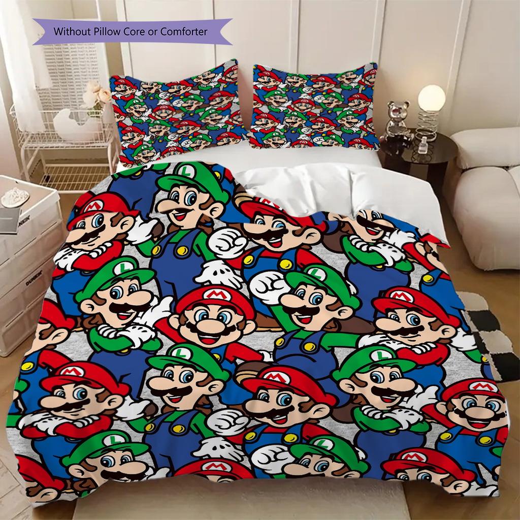 Mario Bros Print Soft Comfortable Duvet Cover, Children's Bedding Set Gift, Extra Large Size, Various Sizes Available LXR99