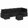 Set Divano da Giardino con Cuscini 8 pz Polyrattan Nero