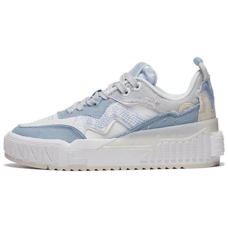 

Li Ning 001 Unblock Denim Abrasion Resistant Breathable Low top Skateboard Shoes Women s Blue White AGCT086-1 36