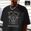 Men's Cotton T-Shirt Skull Moto Rider Graphic Motorcycle Tshirt Men's Casual O-neck Short Sleev