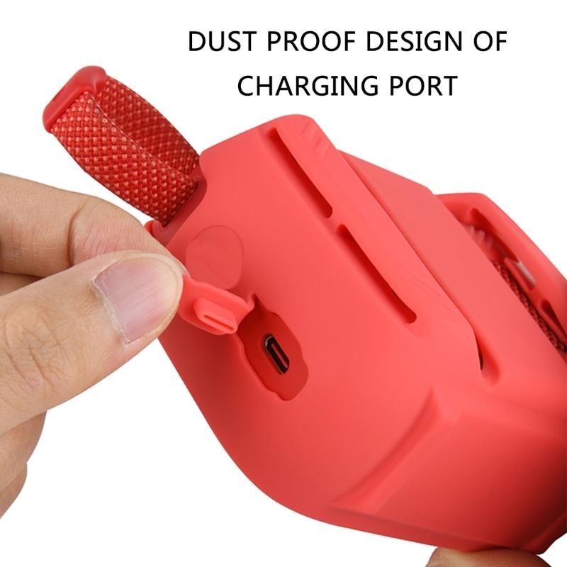 Shockproof Silicone Cover for GO 4 Portable Bluetooth-compatible Speaker, Dustproof Protections with Carrying Hook