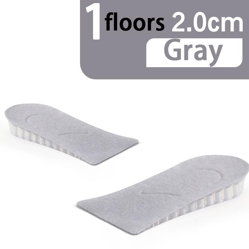 1 pair silicone height-increasing insoles Women Men Half Insole 3-layer air-cushioned height-increasing Insoles 2cm/3.5cm/5cm