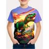 Children's Top Fashionable and Stylish Summer Short Sleeve T-Shirt Outdoor Dinosaur 3D Print Boys' T-Shirt