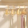 2 Pieces Plastic 360° Rotating Clothes Hook Decorative Space Saving Five Claw Hook Cartoon Rotatable Closet Hooks For Wardrobe