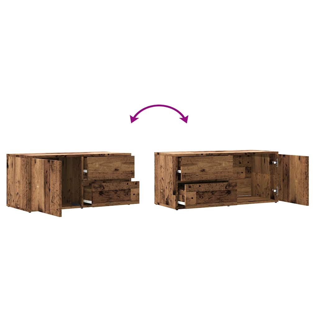TV Stand with Rustic Wood Look 80 x 34 x 35.5 cm Engineered Wood