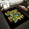 Motivational Quote Printed Carpet with Colorful Text On Black Background Suitable for Use As an Anti-slip for Living Room Bedroom Sofas