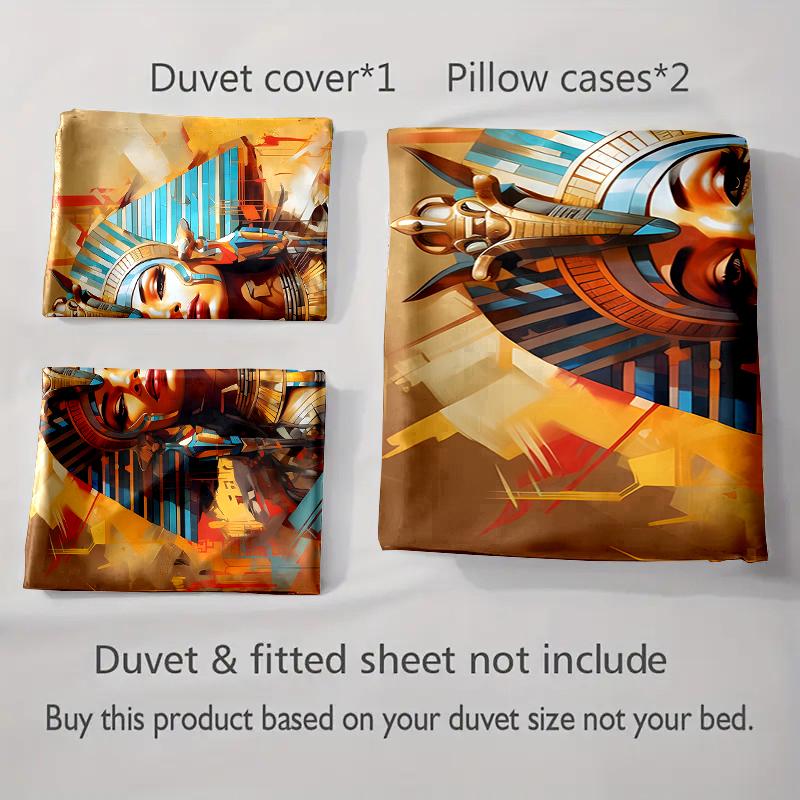 Pharaoh-inspired design. Bedding Duvet cover sets Duvet covers Pillowcases gifts (1 * Duvet Cover 2 * Pillowcases, without duvet insert)