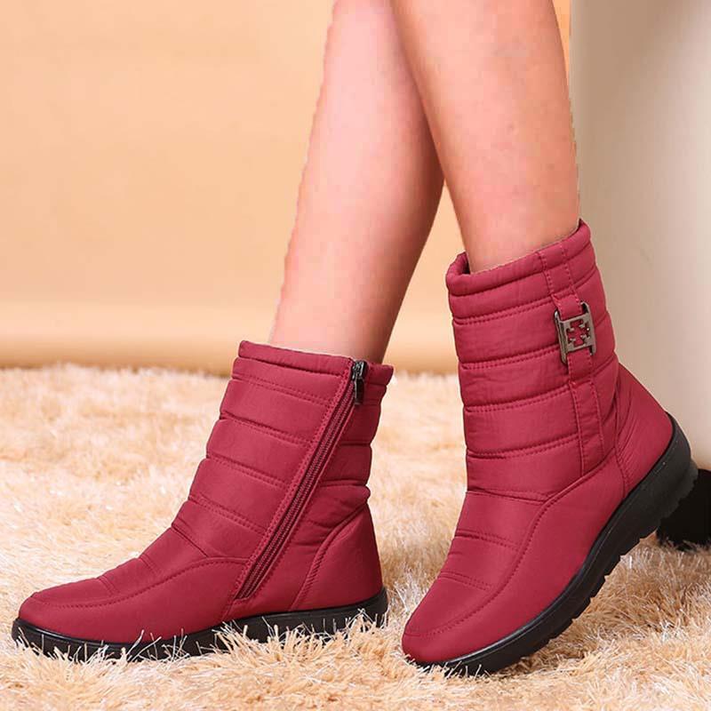 Fashion Women Boots Snow Round Toe Shoes Woman Warm Women Shoes Zipper Ladies Shoes Plush Fashion Winter Woman Boots Botas Mujer