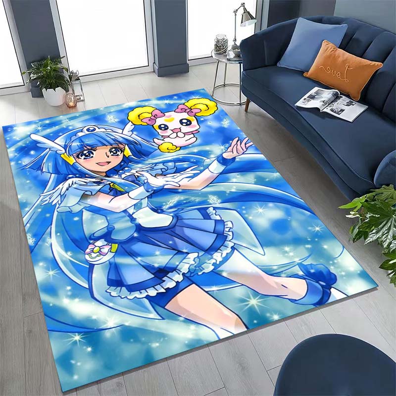 Cute Cartoon Pretty Cure Pattern Rug, Large Area Non-slip Washable Rug,, Suitable for Bedroom Home Decoration.666