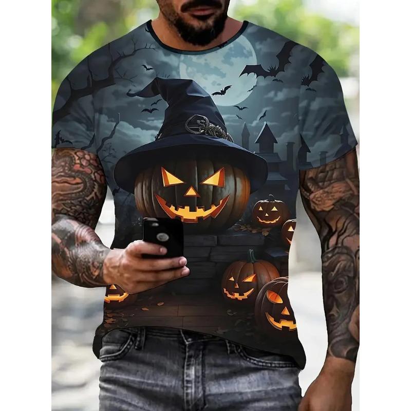 Gorąca Wyprzedaż Goth Halloween Męski T-shirt z Nadrukiem 3D Horror Joker Czaszka Okrągły Dekolt Krótki Rękaw Unisex Koszulka Top Męski Tee