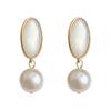 French Light Luxury Baroque Pearl Earrings Personality Fashion Temperament Freshwater Pearl Earrings Retro Earrings High-end Sense