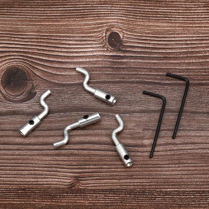 Throttle Cable End Fittings Z Bend Repair Set, 4 Metal Cable Ends with 2 Hex Key for Small Engine Cable Replacement