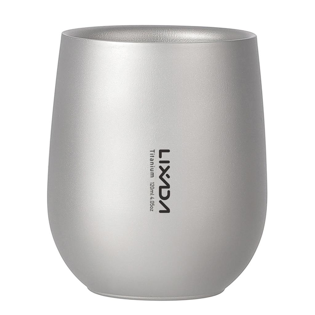 120ml Ultralight Ti Double Wall Insulated Water Cup Tea Cup Mug for Outdoor Camping Hiking