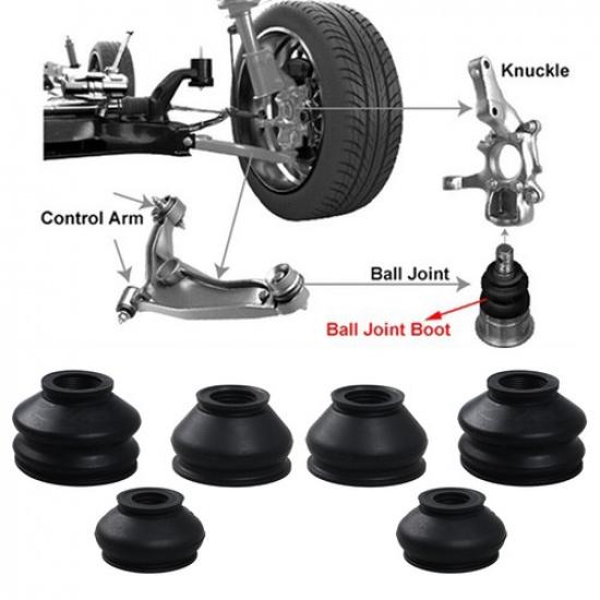 6 Stück Kugelgelenke Staubmanschetten Spurstangenköpfe Verbindungsstangen Ersatz Gummi-Kit