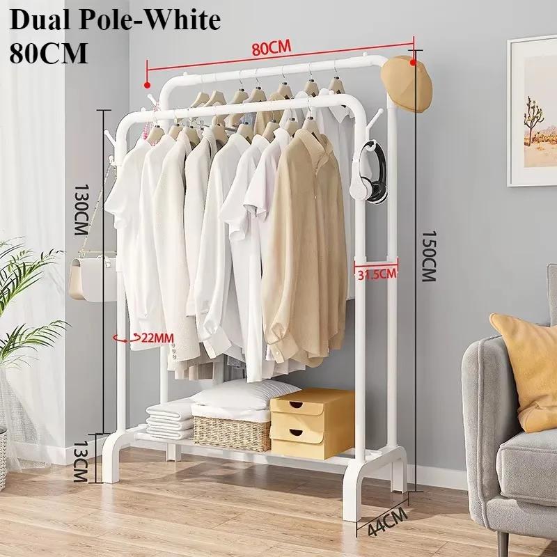 Floor Standing Clothes Rack Modern Simplicity Multilayer with Hooks Clothes Hanger Space Saving Widening and Raising Coat Hanger