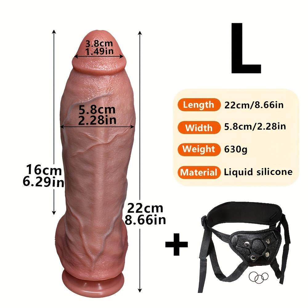 Wearable Realistic Silicone Dildo, Huge Thick Skin Feel Penis Toy with Strong Suction Cup, Hands-Free G-Spot Stimulator for Couples
