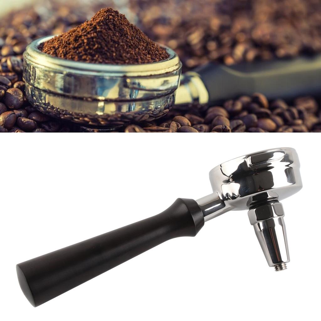 58mm Portafilter Stainless Steel Coffee Tea Portafilter Holder Single Spout Brewing Coffee Filter Wooden Handle Coffee Accessories