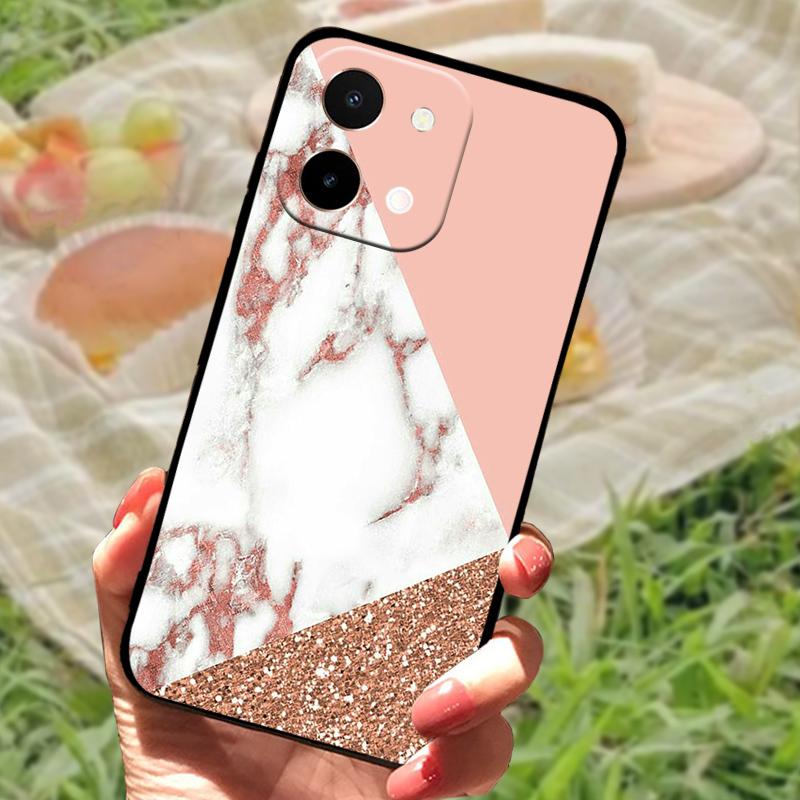 Case For Vivo Y28 4G Back Cover Anti-Falling Phone Shell For VIVO Y28 Fashion Fundas Non-slip Cartoon Soft Silicone Phone Bumper
